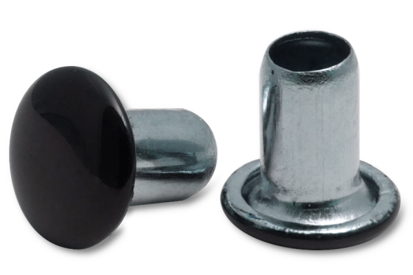 Πριτσίνια μηχανής, Διάμετρος στελέχους 3,8 mm, γαλβανισμένα Διάμετρος κεφαλής 7 mm, Κεφαλή βαμμένη μαύρη